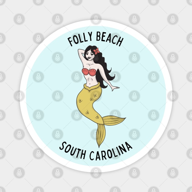 Folly Beach South Carolina Mermaid Magnet by carolinafound